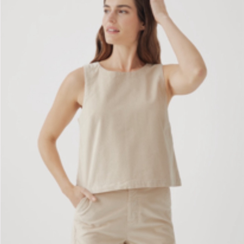 Pact Modern Corduroy Button Back Tank (Sandshell and Modern Mauve) Size Medium - Picture 3 of 11